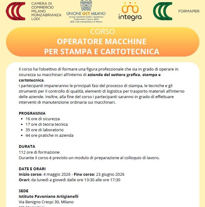 Colloqui con stampatori del corso Integra (3ª edizione) – 23 giugno 2026 a Milano